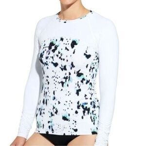 Calia by Carrie Underwood Long Sleeve Rash Guard White Large